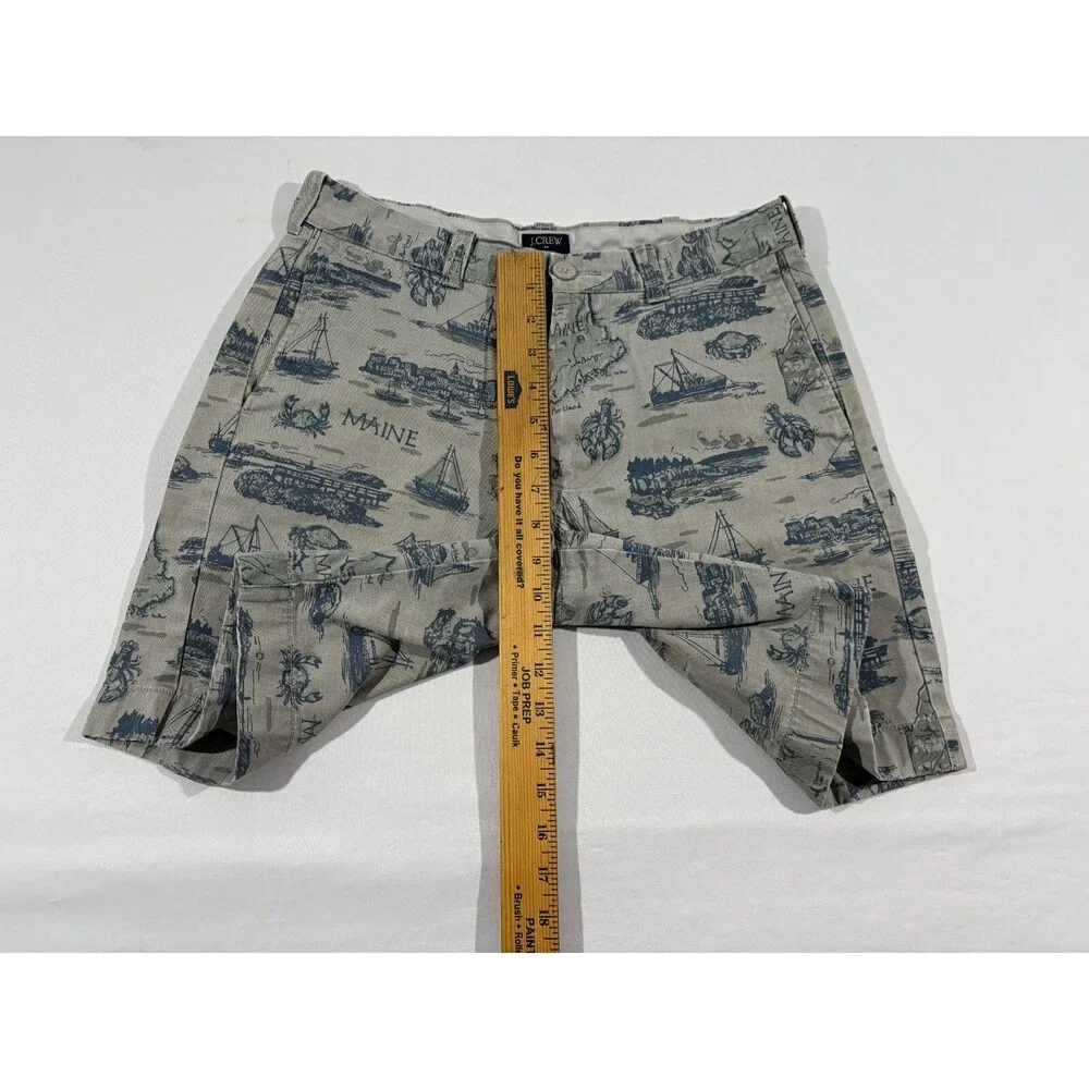 J.CREW Gramercy Chino Shorts Mens Gray Boat Nautical Cotton 8